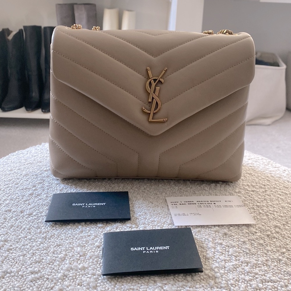 Beautiful beige LouLou Saint Laurent badge